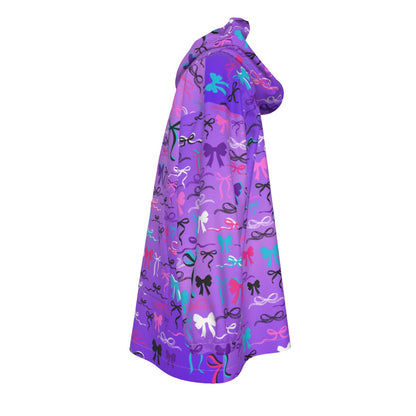Kids Gradient Purple Coquette Aesthetic Blanket Hoodie
