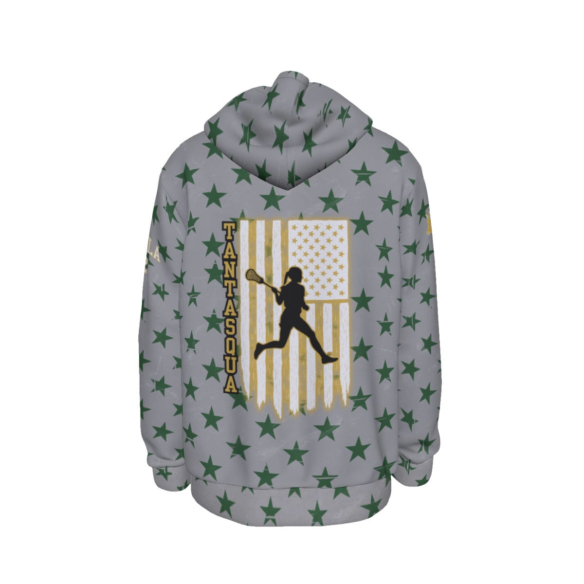 Adult TRYLAX Gray Flag and Stars Hoodie-Girl's Edition (Personalized)