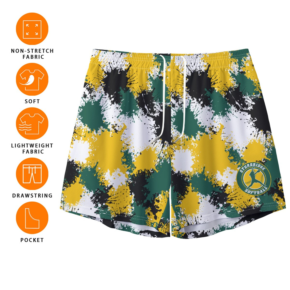 Adult Sturbridge Softball Mesh Shorts - Paint Splatter Edition 2 (no inner liner)