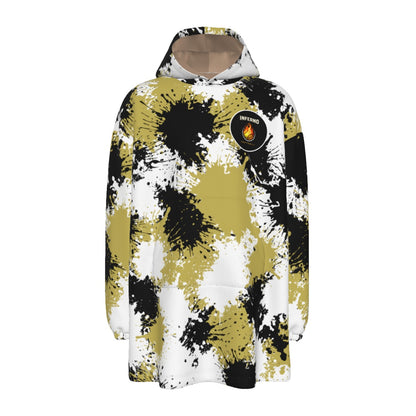 Adult Brimfield Inferno Softball Paint Splatter Blanket Hoodie