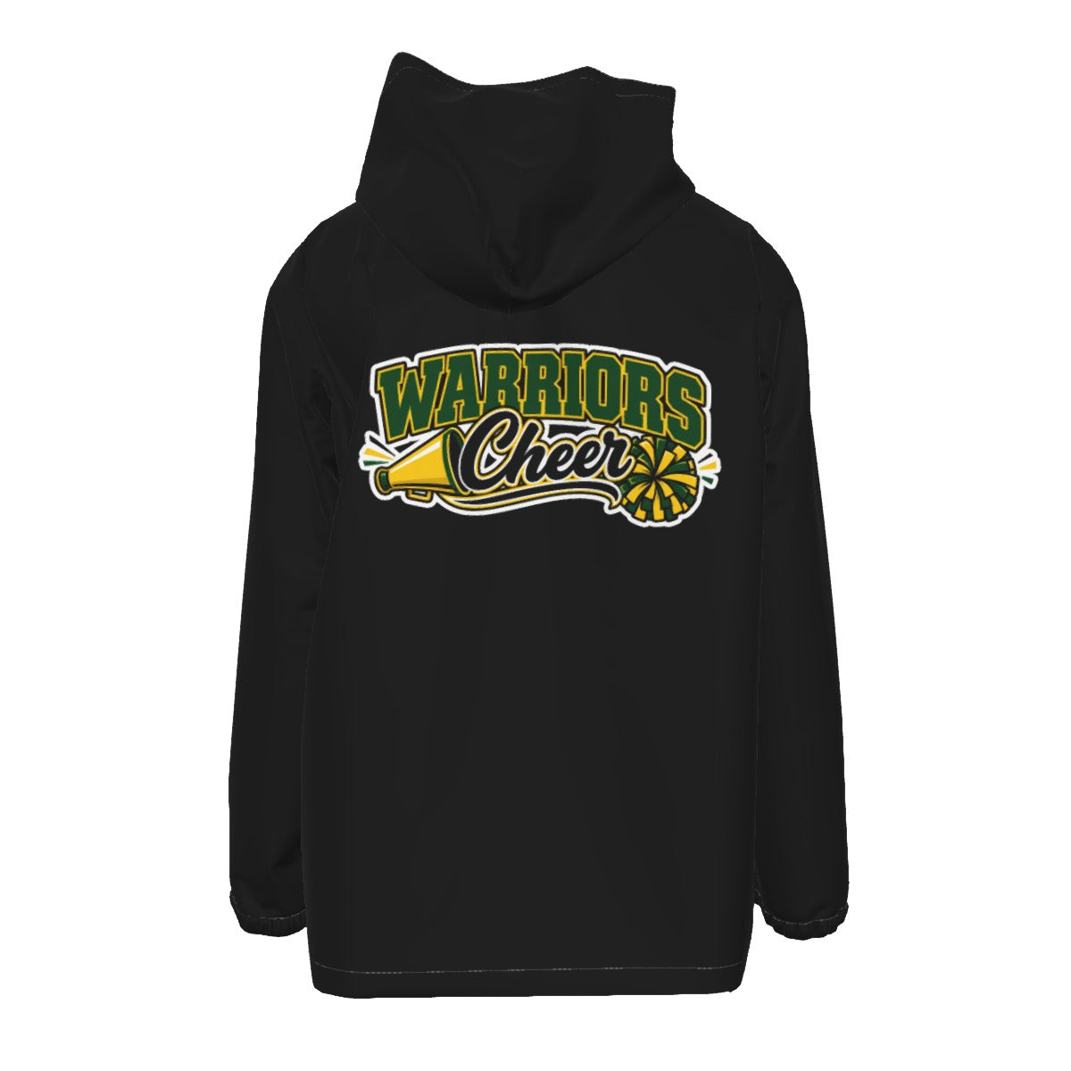 Adult Warriors Cheer Full Zip Rainjacket - Black