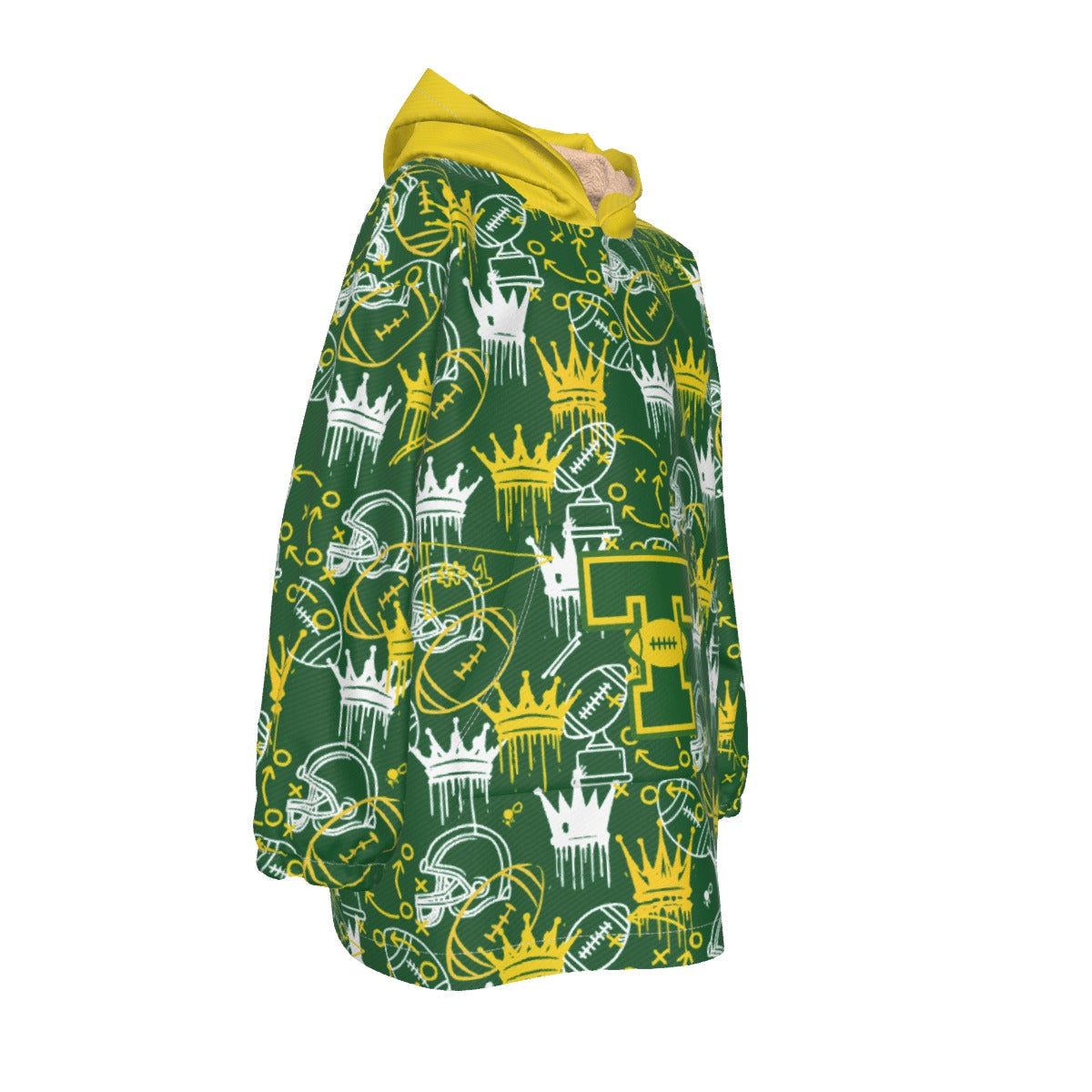 Youth Tantasqua Youth Football Blanket Hoodie - Dripping Crowns Edition (Personalization Optional)