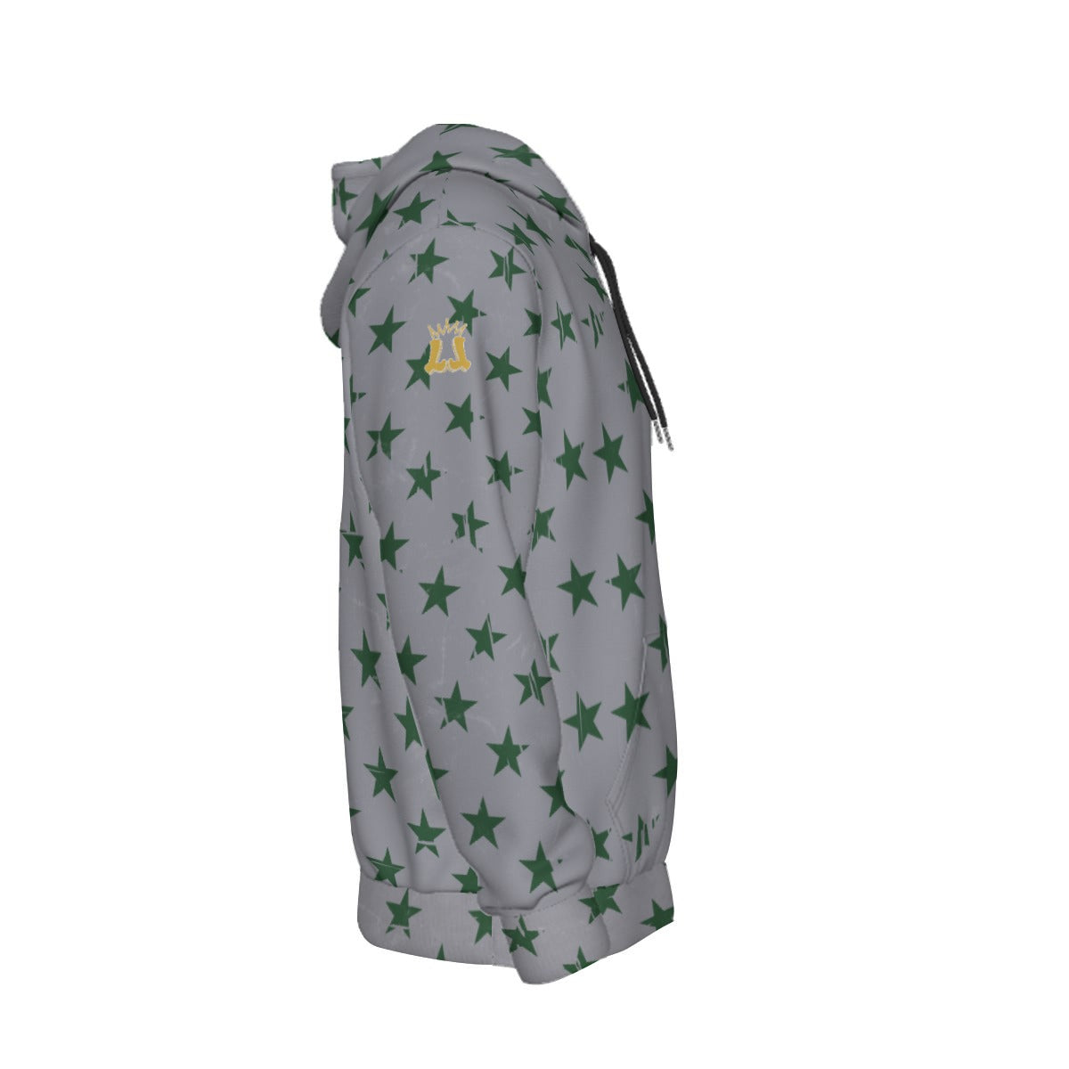 Adult TRYLAX Gray Flag and Stars Hoodie-Boy's Edition  (Non-Personalized)