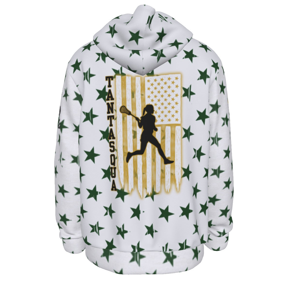 Adult TRYLAX Girl's Flag and Star Hoodie (Personalized)