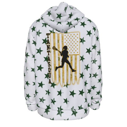 Adult TRYLAX Girl's Flag and Star Hoodie (Personalized)