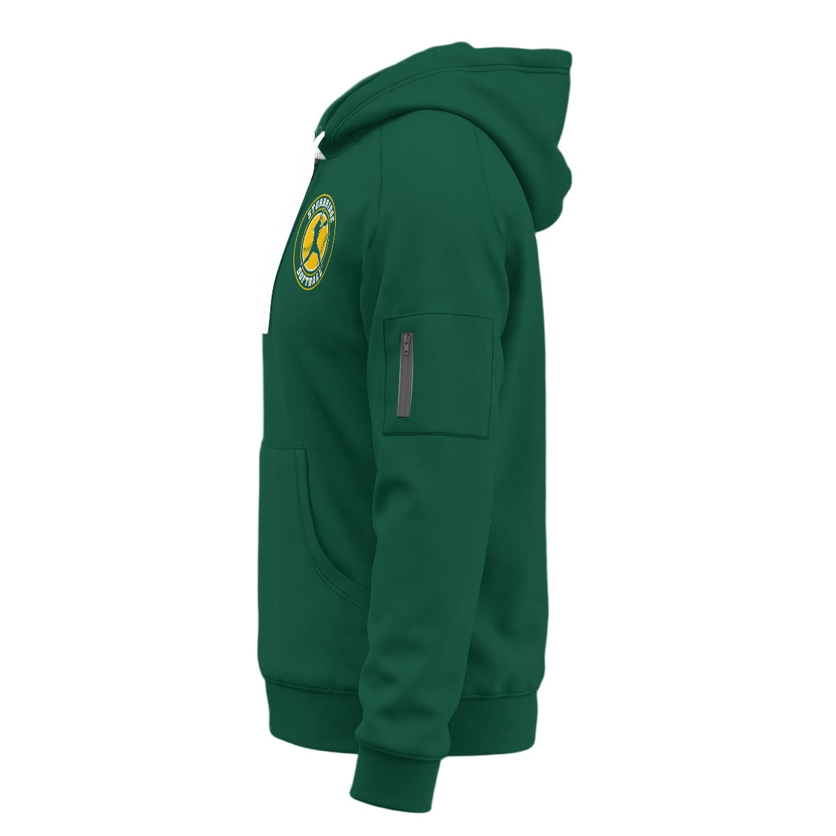Adult Unisex Sturbridge Softball Half-Zip Hoodie (Green) Non-Personalized