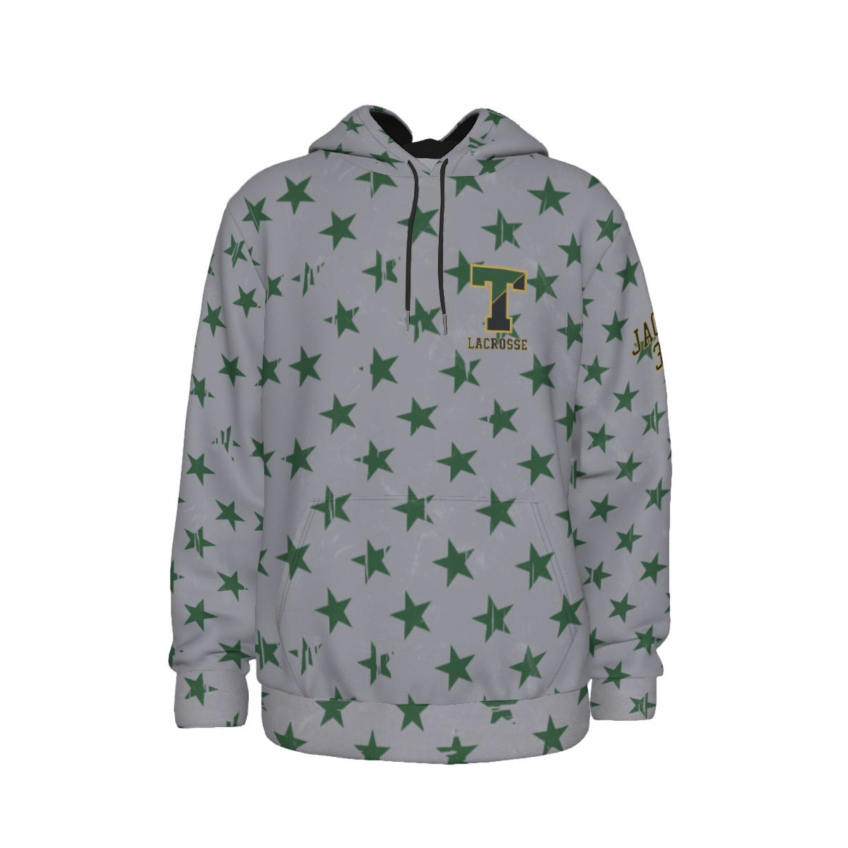 Adult TRYLAX Gray Flag and Stars Hoodie-Boy's Edition (Personalized)