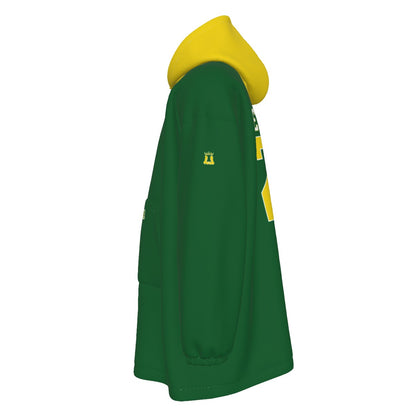 Adult Warriors Cheer Blanket Hoodie - Green Edition (Personalization Optional)