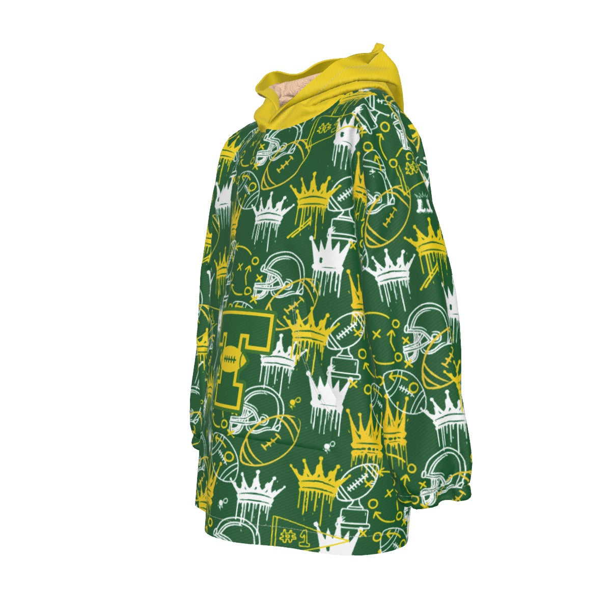 Youth Tantasqua Youth Football Blanket Hoodie - Dripping Crowns Edition (Personalization Optional)
