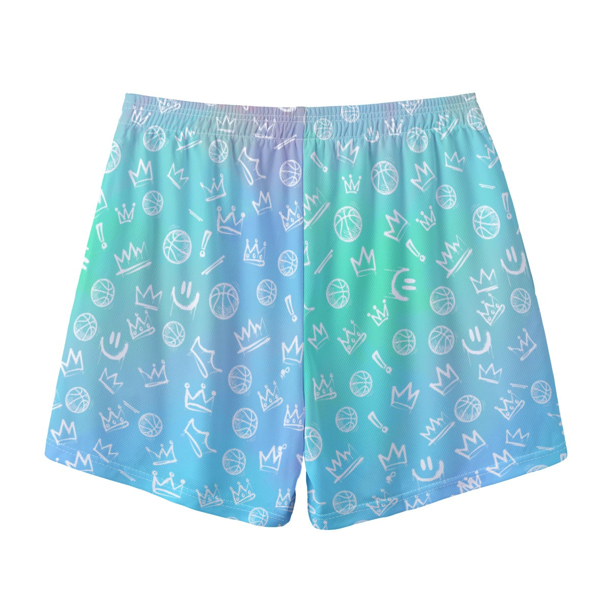 Adult Gradient Blue Basketball Graffiti Shorts