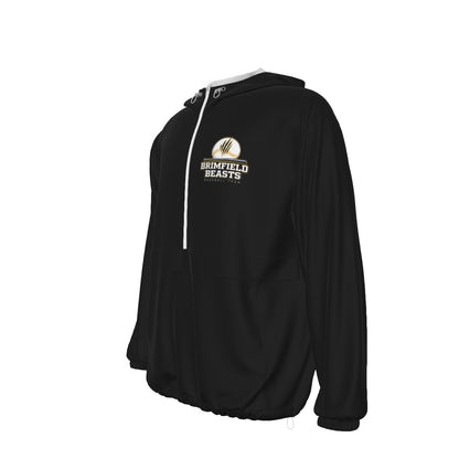 Adult Brimfield Beasts 1/2 Zip Pullover Windbreaker - Black Edition
