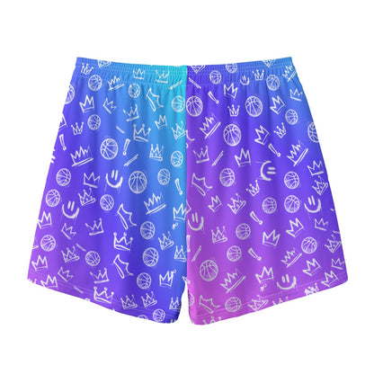 Adult Unisex Mesh Basketball Purple Graffiti Shorts