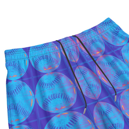 Adult and Teen Bright Blue Baseball Mesh Shorts