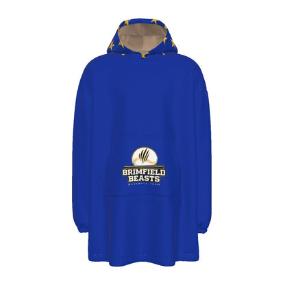 Adult Brimfield Beasts Blanket Hoodie- Blue Flag Edition