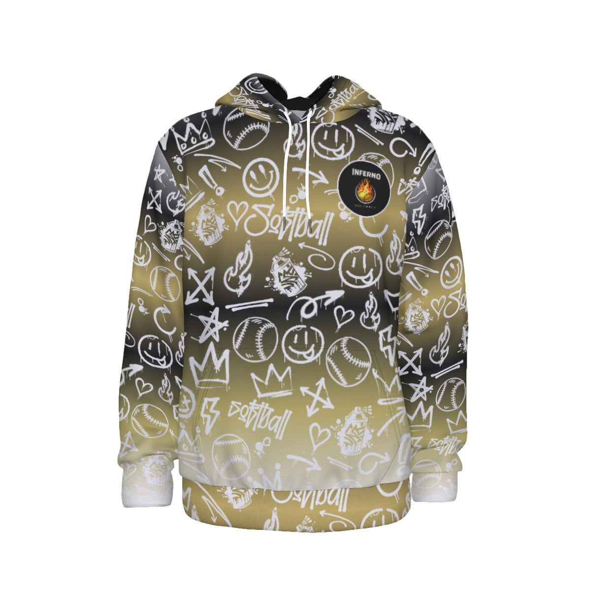 Adult Brimfield Inferno Gradient Graffiti Hoodie