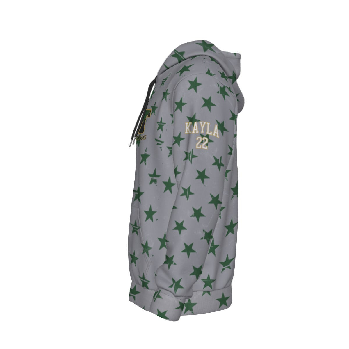 Adult TRYLAX Gray Flag and Stars Hoodie-Girl's Edition (Personalized)
