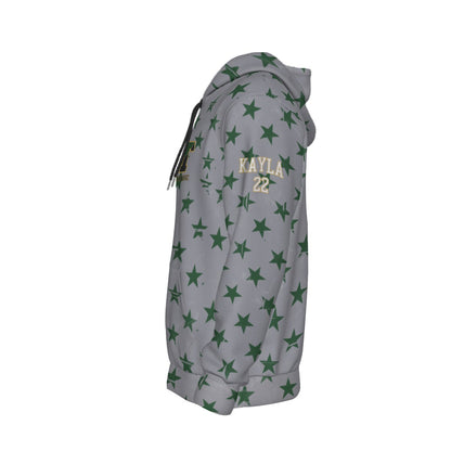 Adult TRYLAX Gray Flag and Stars Hoodie-Girl's Edition (Personalized)