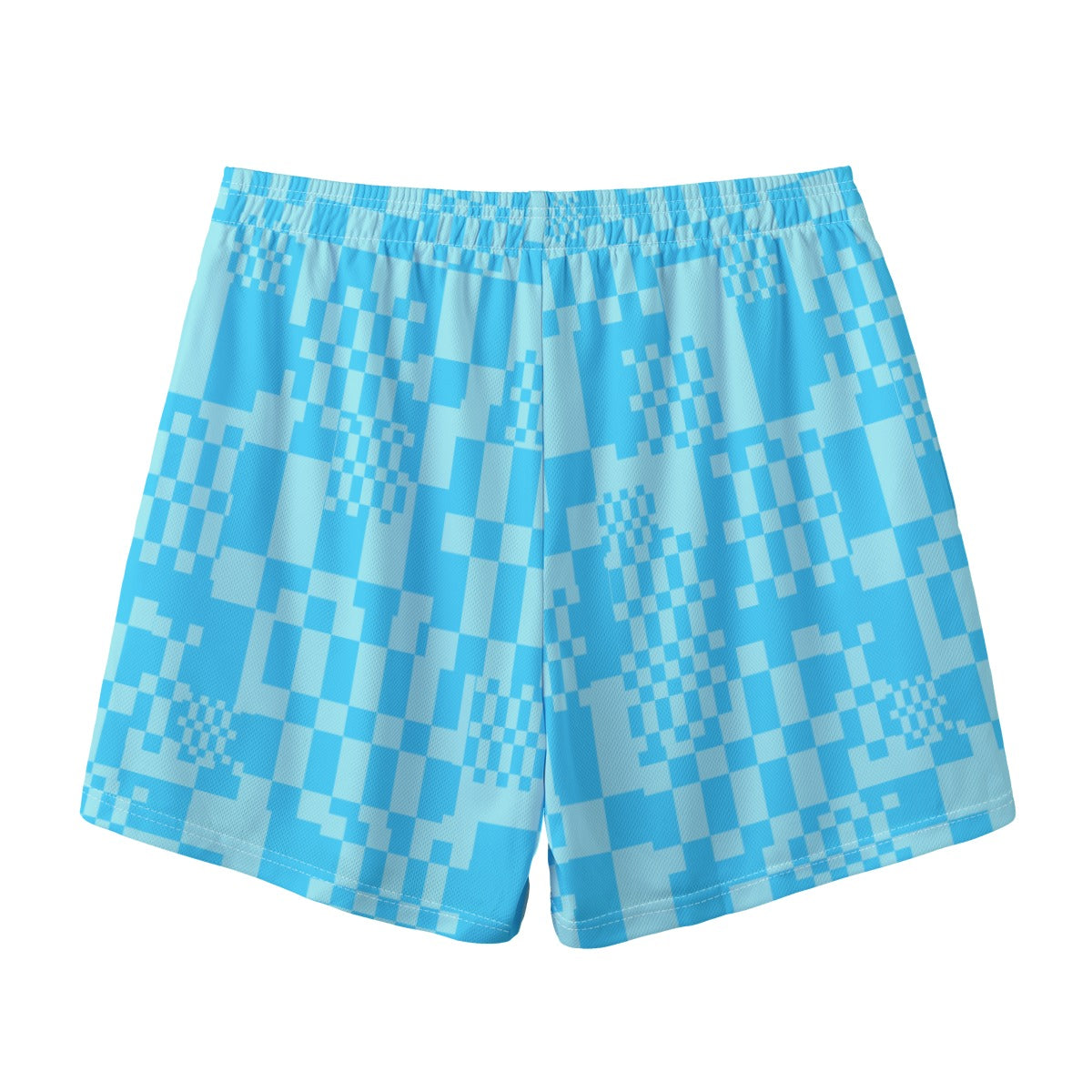 Adult Unisex Blue Checkered All Over Print Mesh Shorts