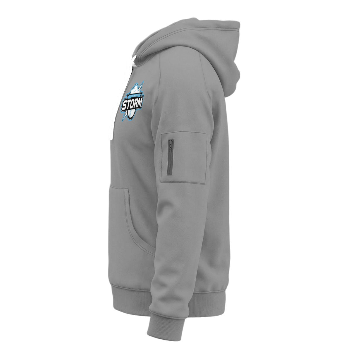 Storm Unisex Adult Half-Zip Hoodie (Gray, Non-Personalized)