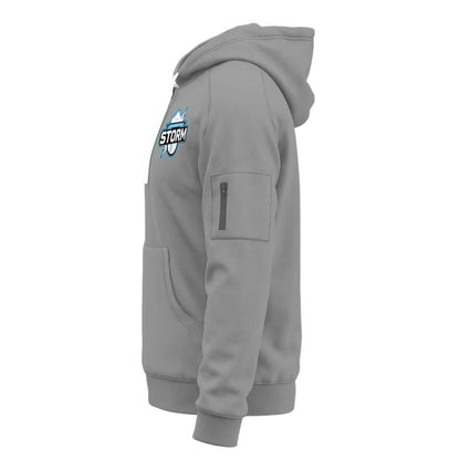 Storm Unisex Adult Half-Zip Hoodie (Gray, Non-Personalized)
