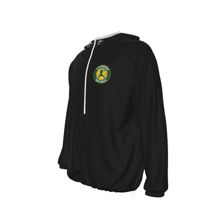 Adult Unisex 1/2 Zip Sturbridge Softball Pullover Windbreaker - Black Edition (Non-Personalized)