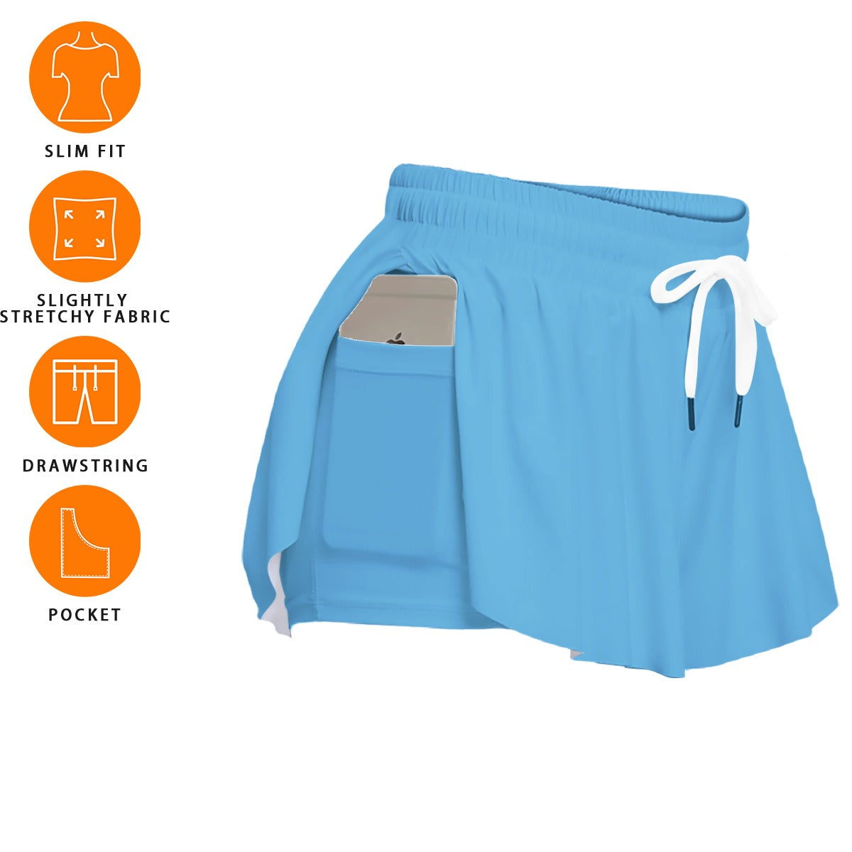 Women's Storm Butterfly Sports Shorts - Blue