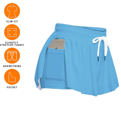 Women's Storm Butterfly Sports Shorts - Blue