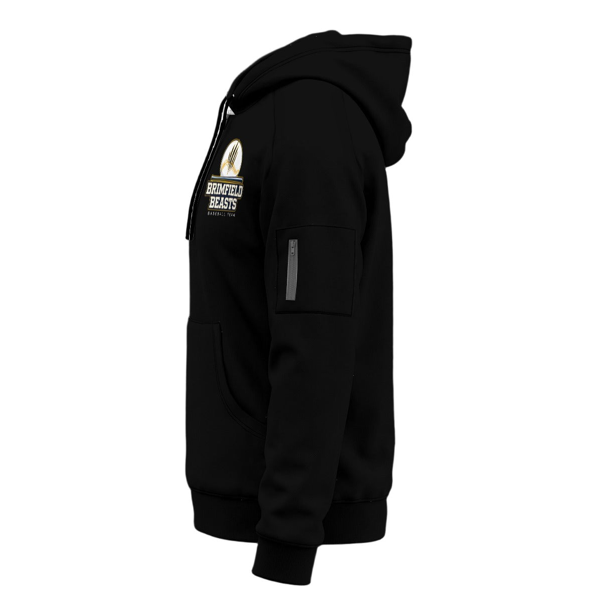 Adult Unisex Brimfield Beasts League 1/4-Zip Hoodie - Black Edition