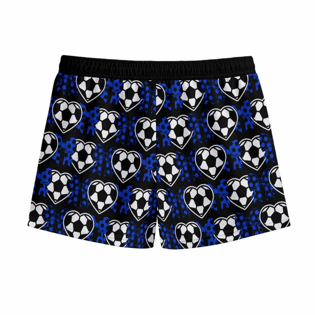 Youth Brimfield Soccer Mesh Shorts (Hearts Black, Loose Fit)