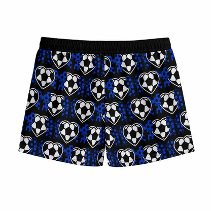 Youth Brimfield Soccer Mesh Shorts (Hearts Black, Loose Fit)