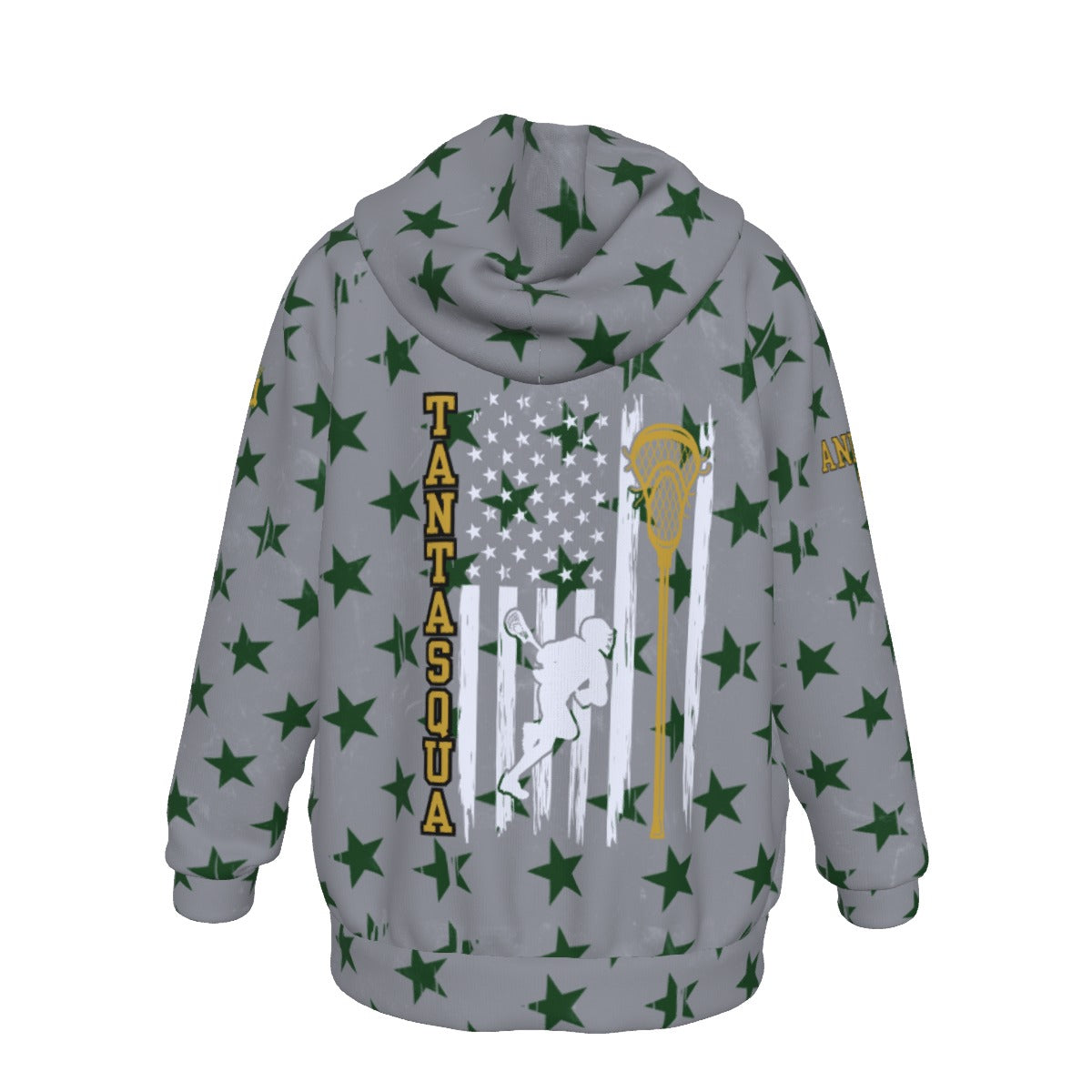 Youth TRYLAX Gray Flag and Stars Hoodie-Boy's Edition (Personalized)