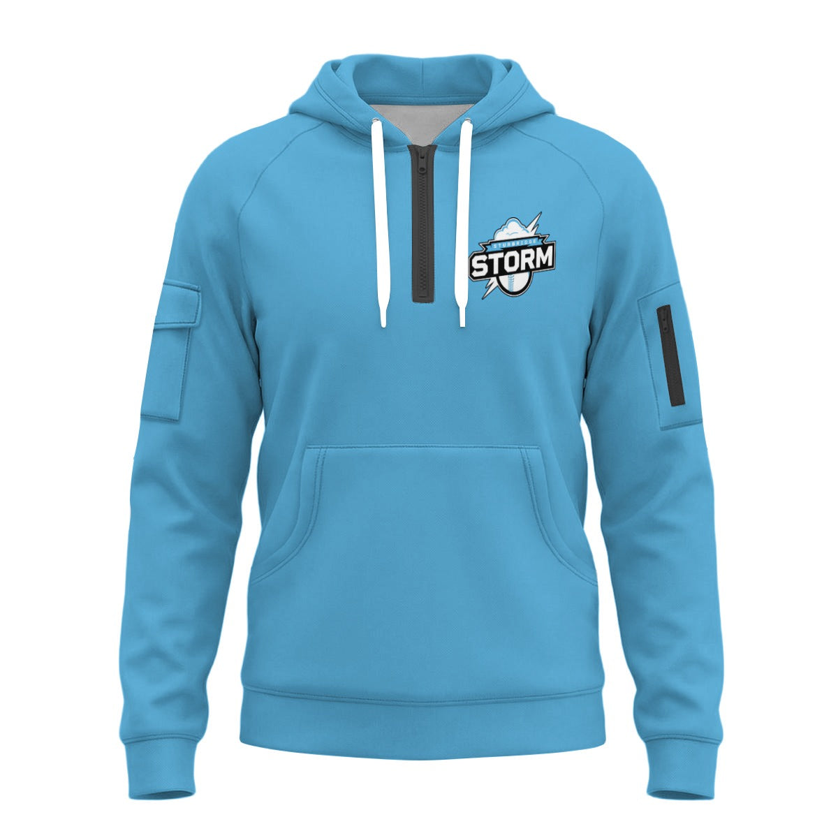 Storm Unisex Adult Half-Zip Hoodie (Blue - Personalized)