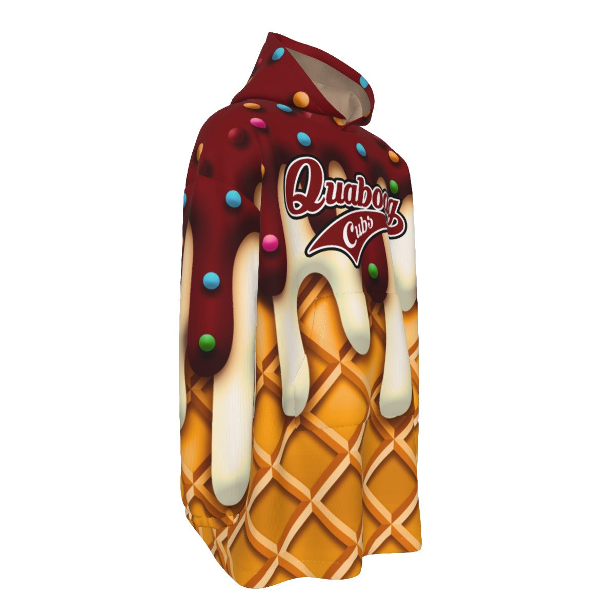 Adult Quaboag Baseball Ice Cream Drip Blanket Hoodie
