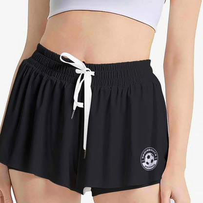 Women's Sturbridge Soccer Butterfly Shorts, Black