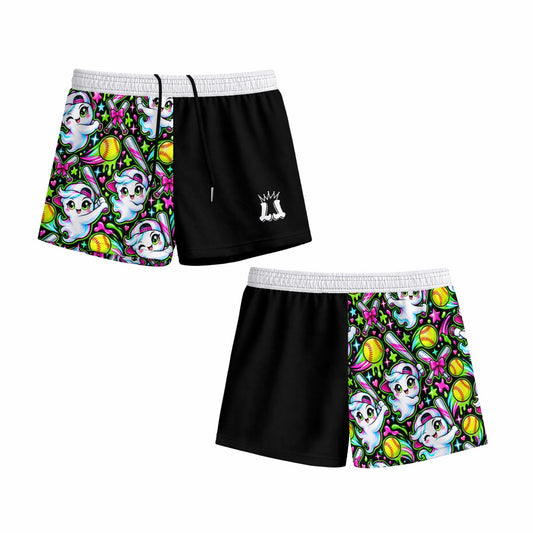 Girls Softball Halloween Shorts