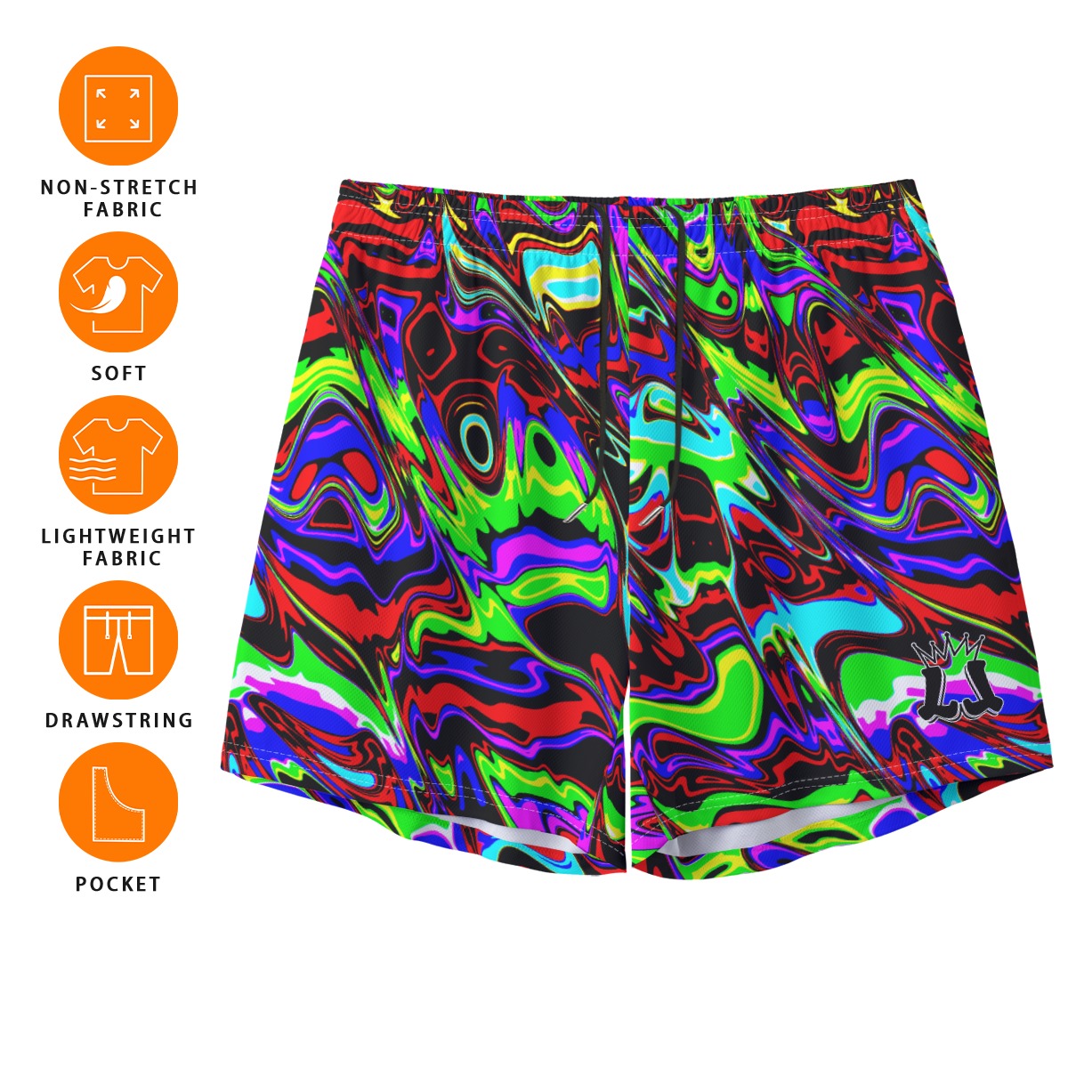 Adult and Teen Glitchy Mesh Shorts