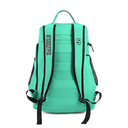 Large Custom Volleyball Sports Bag, Personalized Teal Edition