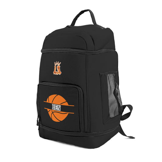 Personalized Large Basketball Carrying Bag, Black