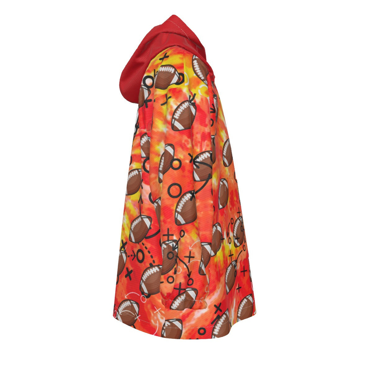 Personalized Kids Tie Dye Football Blanket Hoodie