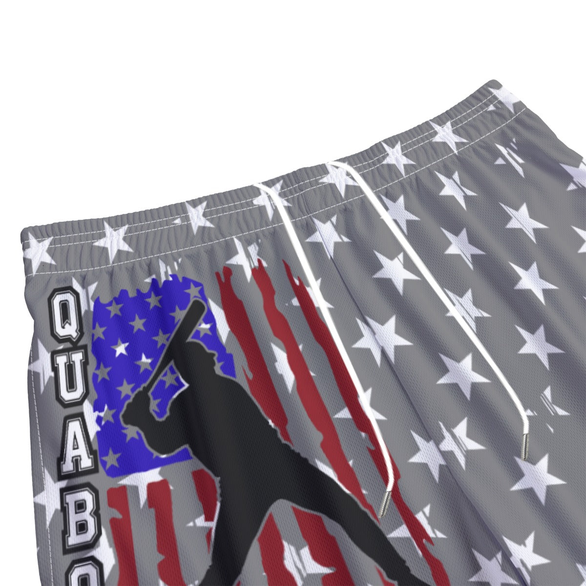 Adult Quaboag Baseball American Flag Mesh Shorts