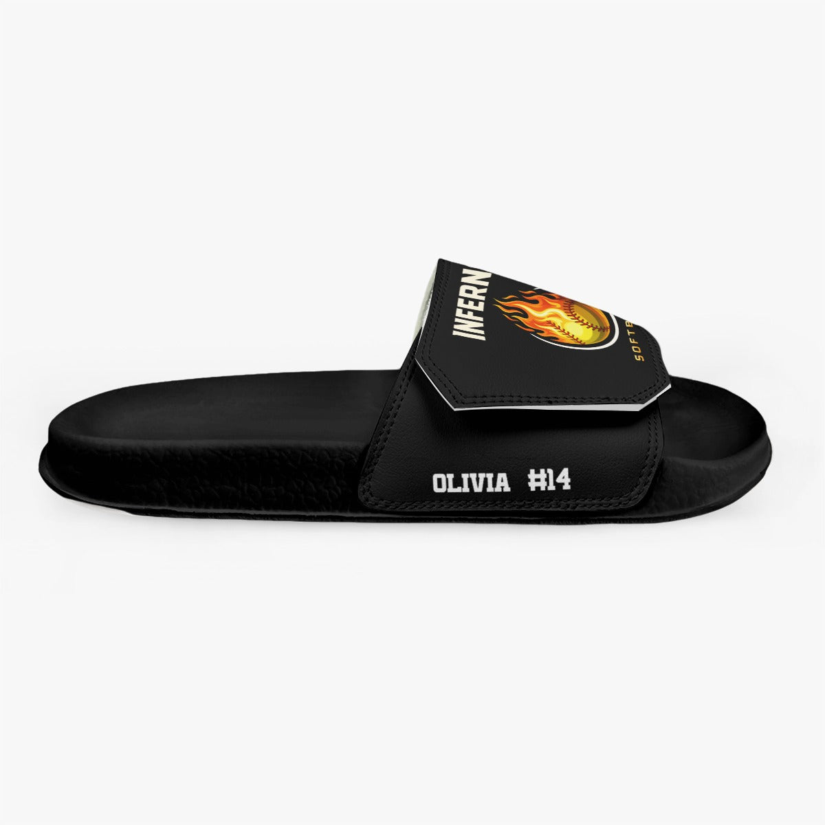 Women's Brimfield Inferno Adjustable Velcro Strap Slides (Personalized)