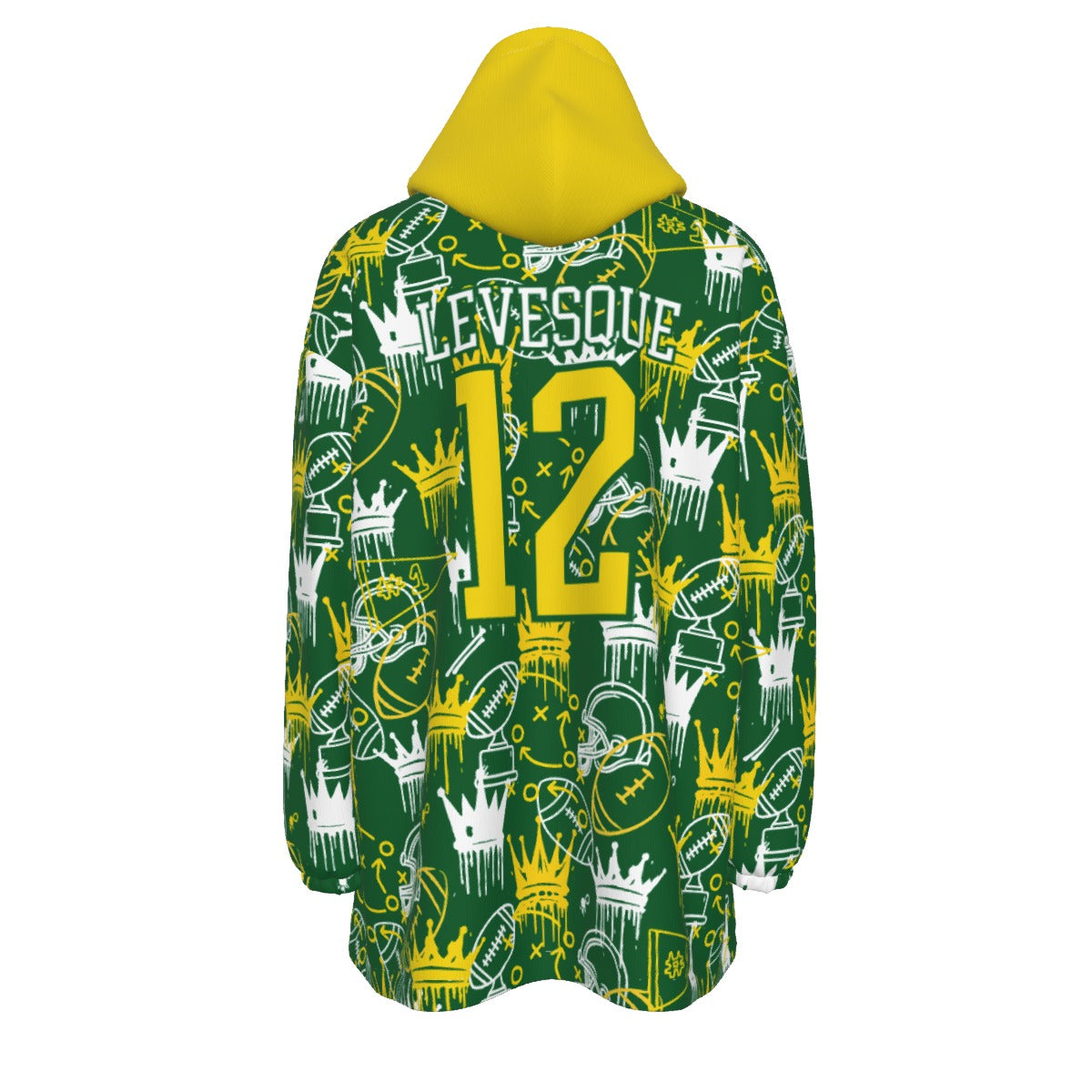 Adult Tantasqua Youth Football Blanket Hoodie - Dripping Crowns Edition (Personalization Optional)