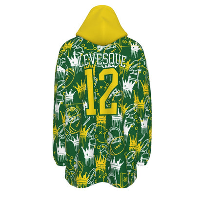 Adult Tantasqua Youth Football Blanket Hoodie - Dripping Crowns Edition (Personalization Optional)