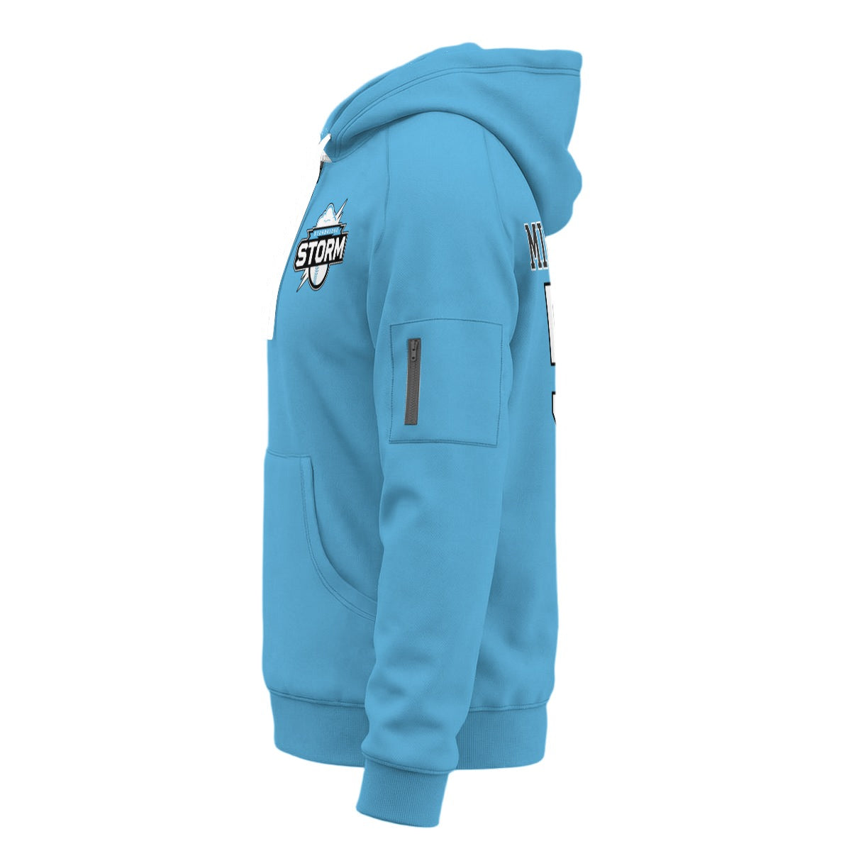 Storm Unisex Adult Half-Zip Hoodie (Blue - Personalized)