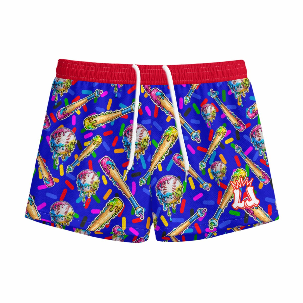 Youth Baseball Mesh Shorts, Ice Cream Drip Blue Edition