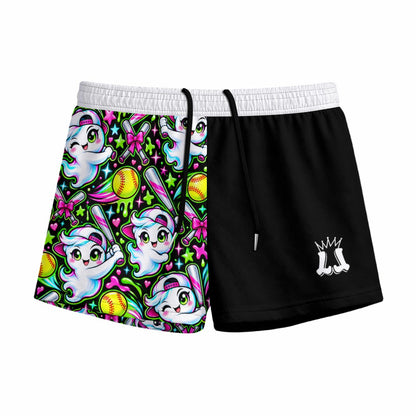 Girls Softball Halloween Shorts