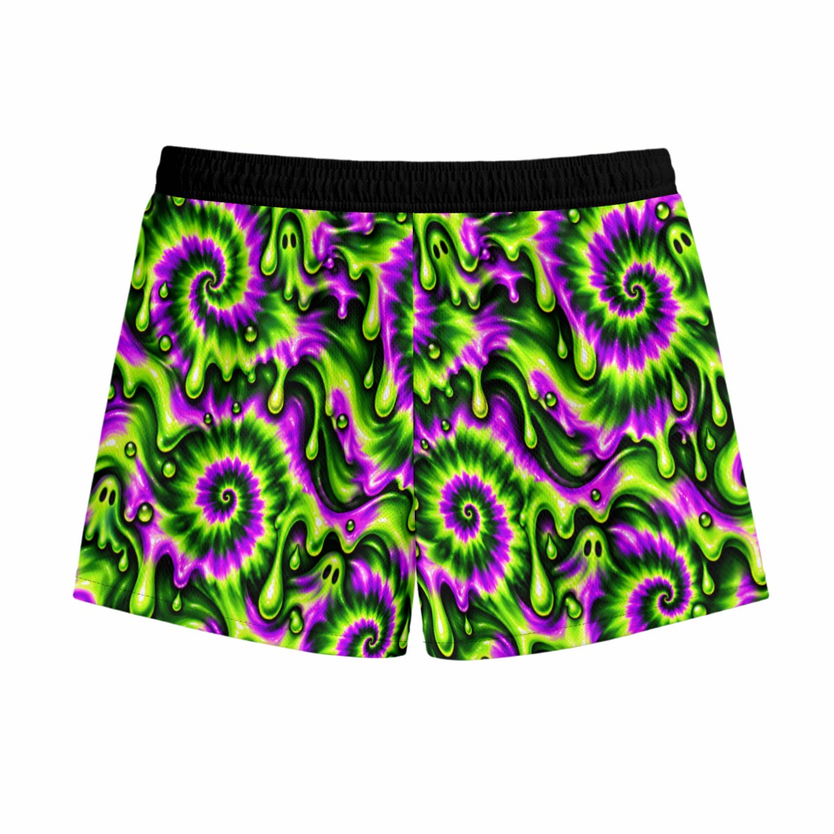 Youth Halloween Green and Purple Drip Shorts