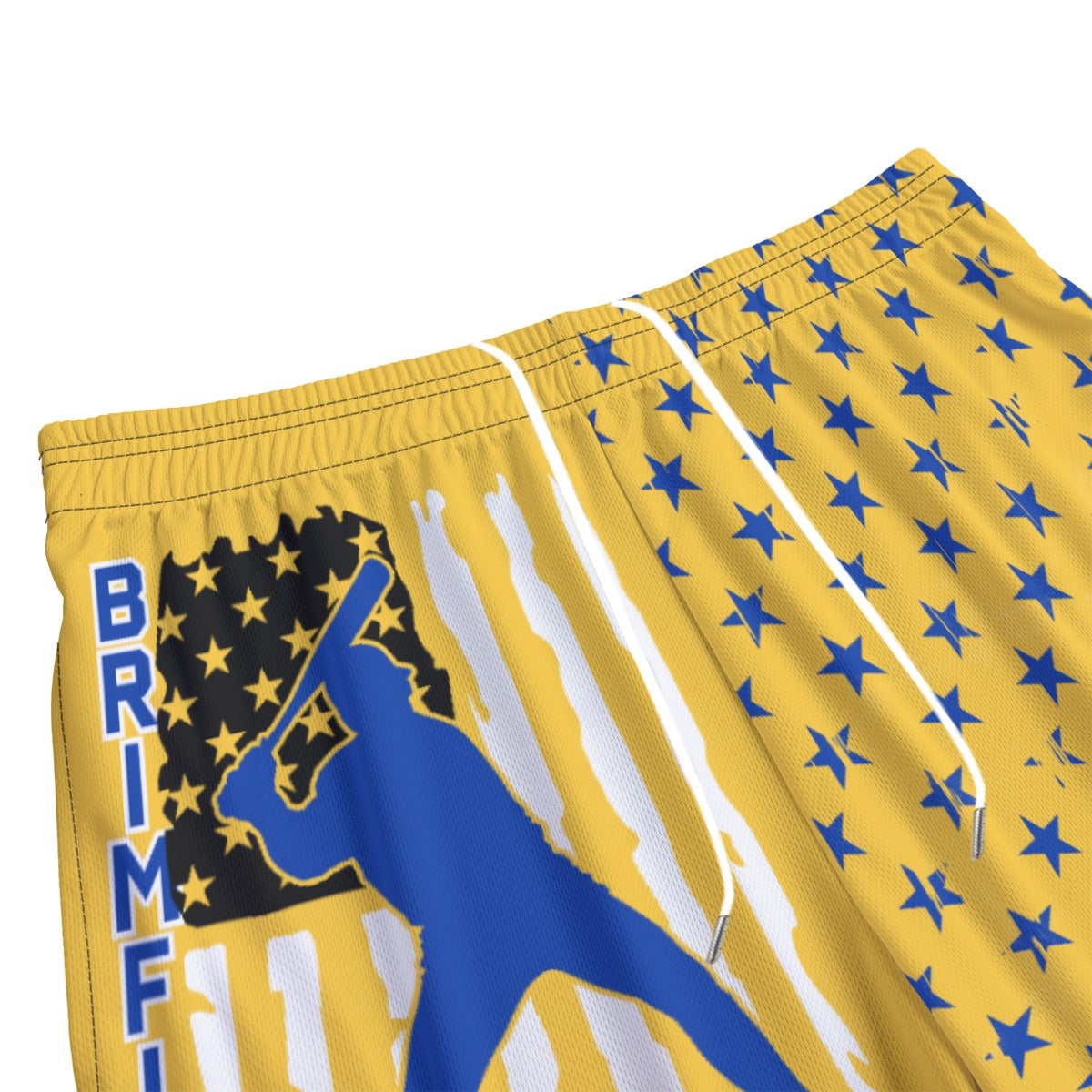 Adult Brimfield Beasts Flag Shorts - Yellow Edition (no inner liner)