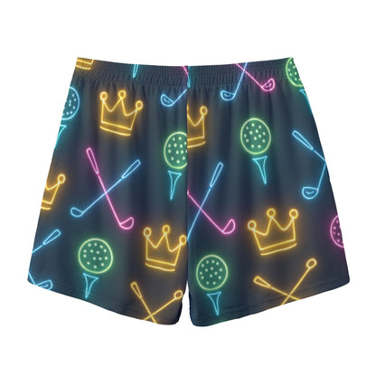 All-Over Print Adult Golf Design Neon Mesh Shorts