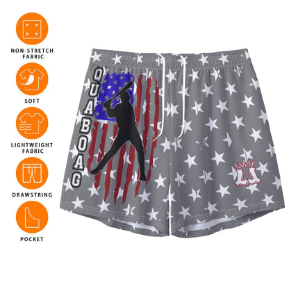 Adult Quaboag Baseball American Flag Mesh Shorts